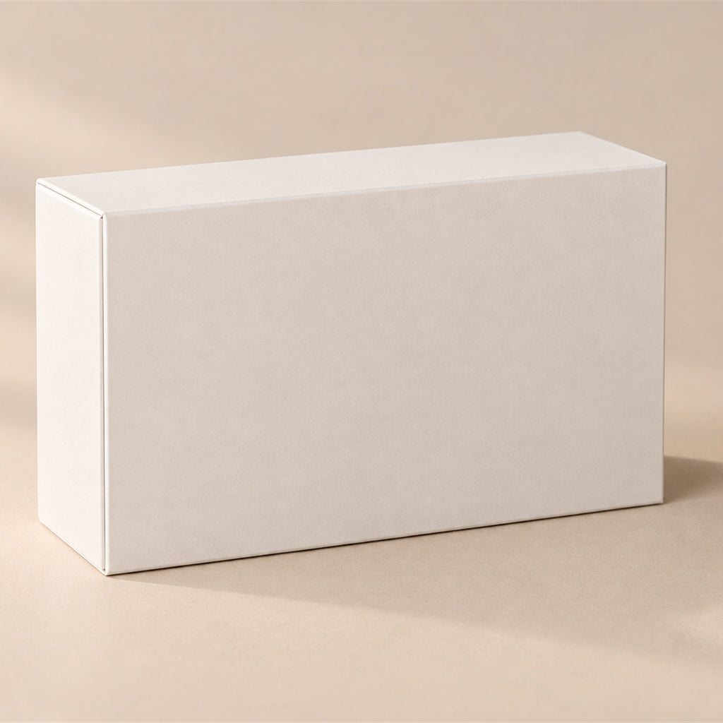 The closed bewhile halo box on a sand background (mockup)